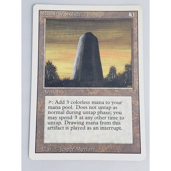 Wizards Of The Coast Other - MTG Basalt Monolith Revised Edition 3rd Edition Artifact Magic Card 1994